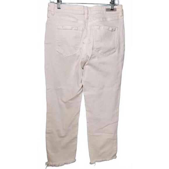 Sanctuary Denim Women's White High Rise Straight Jeans with Raw Hem Size 31 - Picture 2 of 11